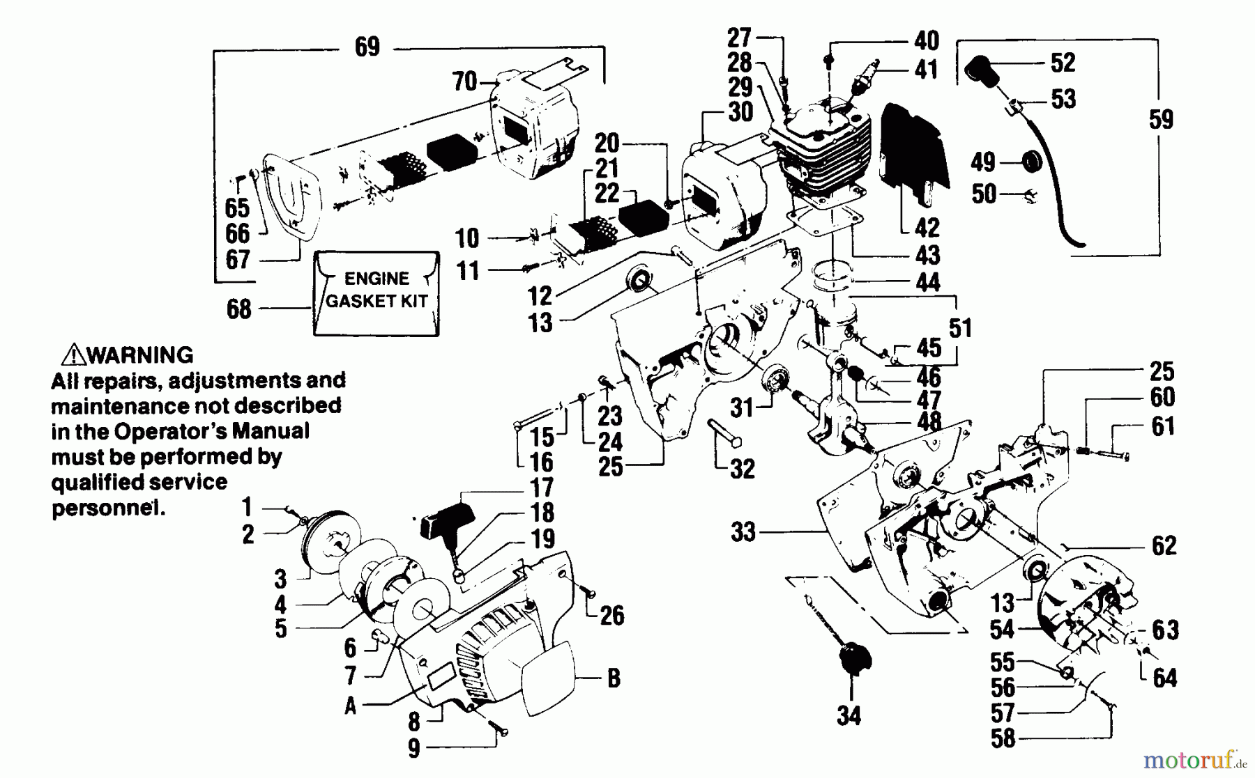 Poulan / Weed Eater Motorsägen 5400 - Poulan Chainsaw POWER UNIT
