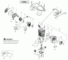 Poulan / Weed Eater P3314 (Type 1) - Poulan Chainsaw Ersatzteile Engine Assembly Type 1