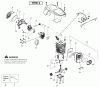 Poulan / Weed Eater P3314 (Type 2) - Poulan Chainsaw Ersatzteile Engine Assembly Type 2
