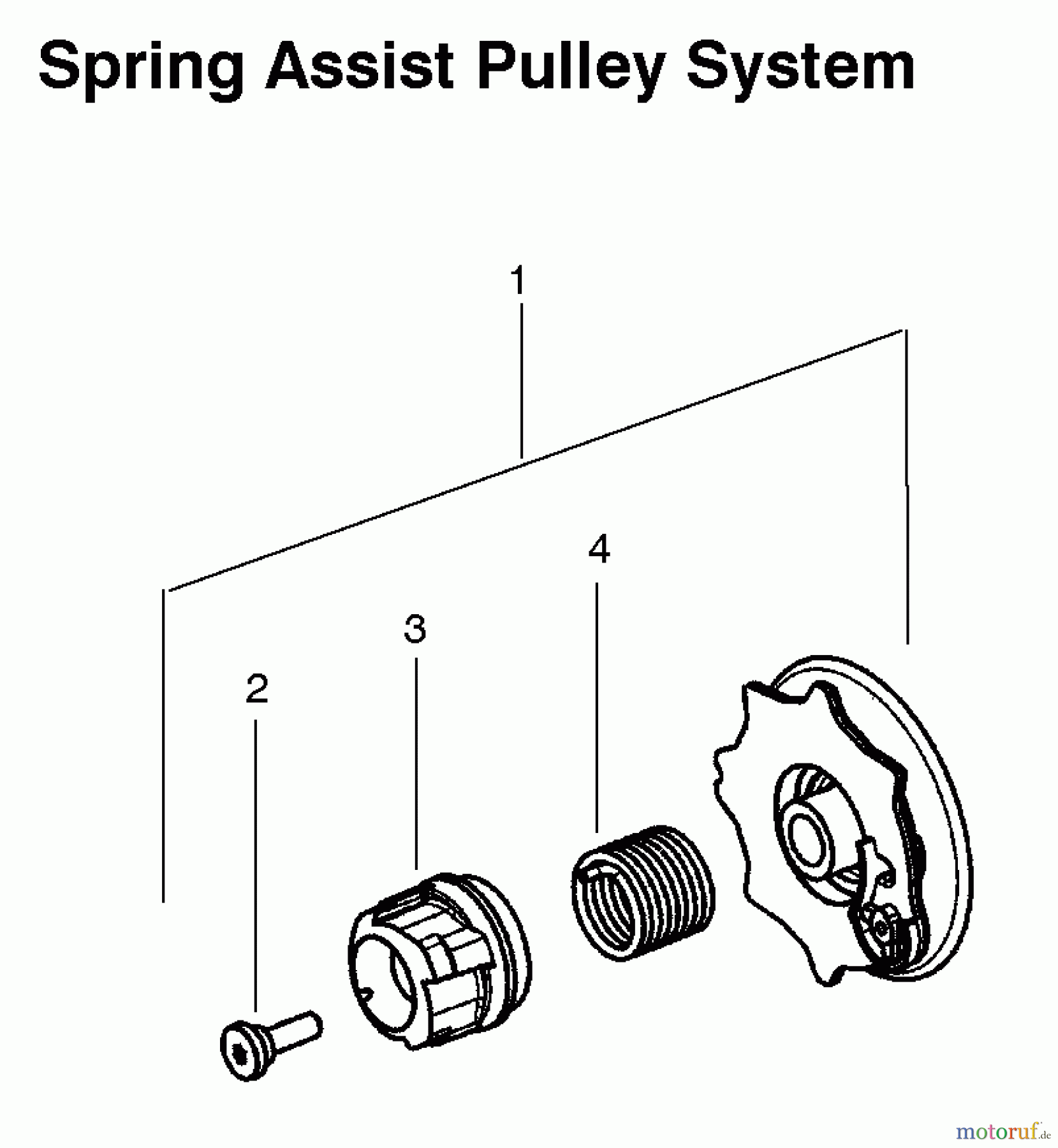 Poulan / Weed Eater Motorsägen P3314 (Type 1) - Poulan Chainsaw Spring Assist Pulley System