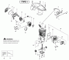 Poulan / Weed Eater P3314WS (Type 1) - Poulan Woodshark Chainsaw Ersatzteile Engine Assembly Type 1