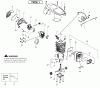 Poulan / Weed Eater P3314WSA (Type 1) - Poulan Woodshark Chainsaw Ersatzteile Engine Assembly Type 1