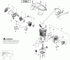 Poulan / Weed Eater P3416 (Type 1) - Poulan Chainsaw Ersatzteile Engine Assembly Type 1