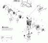 Poulan / Weed Eater P3816 (Type 1) - Poulan Chainsaw Ersatzteile Engine Type 1,2