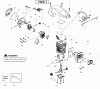 Poulan / Weed Eater P3818AV (Type 1) - Poulan Chainsaw Ersatzteile Engine Type 1