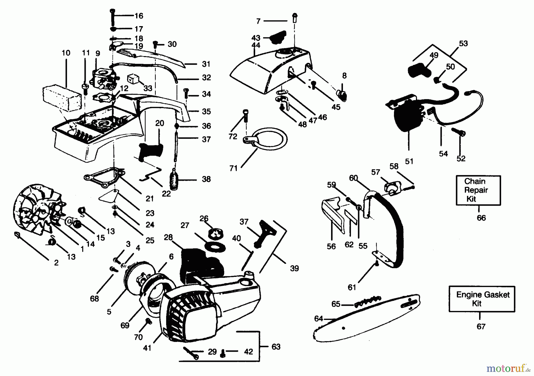 Poulan / Weed Eater Motorsägen PP190 - Poulan Pro Chainsaw EXTERNAL POWER UNIT