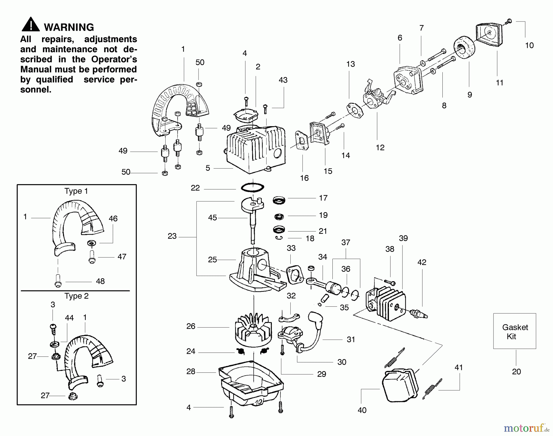 Poulan / Weed Eater Bläser / Sauger / Häcksler / Mulchgeräte FL1500 (Type 1) - Weed Eater Featherlite Blower Blower Assembly Type 1-3