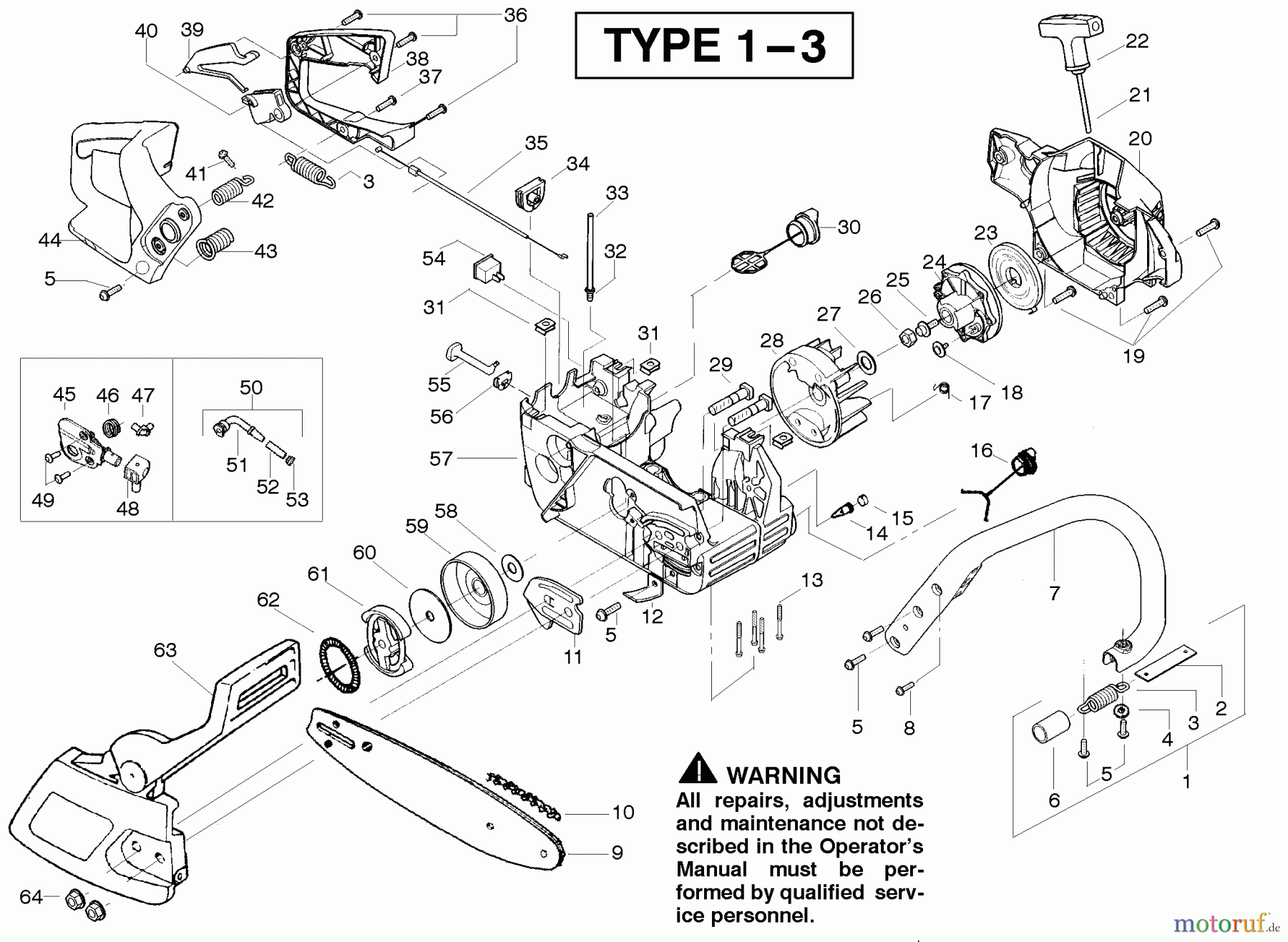 Poulan / Weed Eater Motorsägen PP220 (Type 3) - Poulan Pro Chainsaw Starter Type 1-3