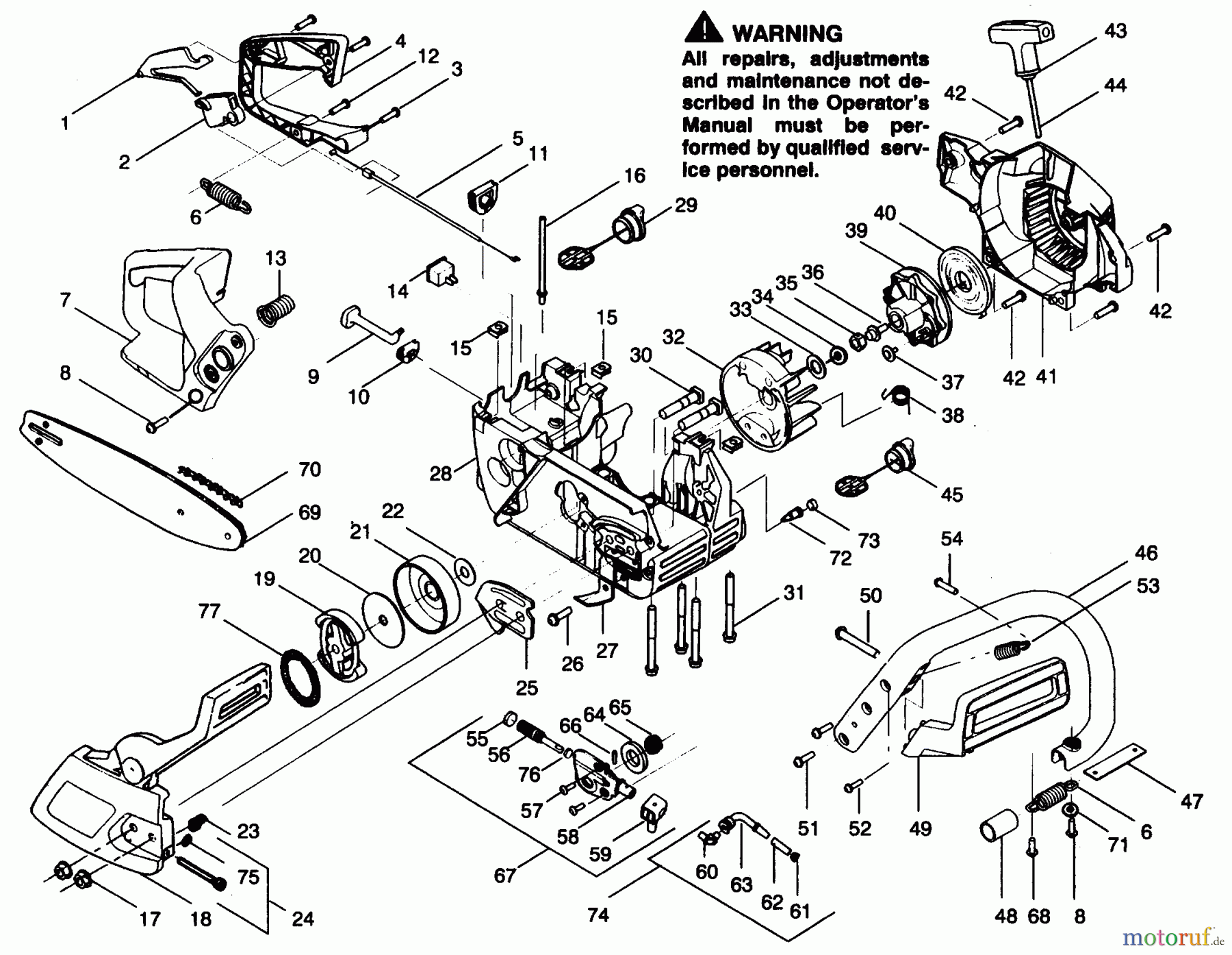 Poulan / Weed Eater Motorsägen PP230 - Poulan Pro Chainsaw EXTERNAL POWER UNIT