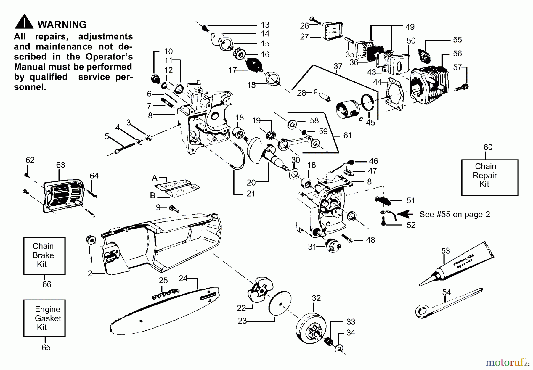 Poulan / Weed Eater Motorsägen PP205 - Poulan Pro Chainsaw Engine Assembly