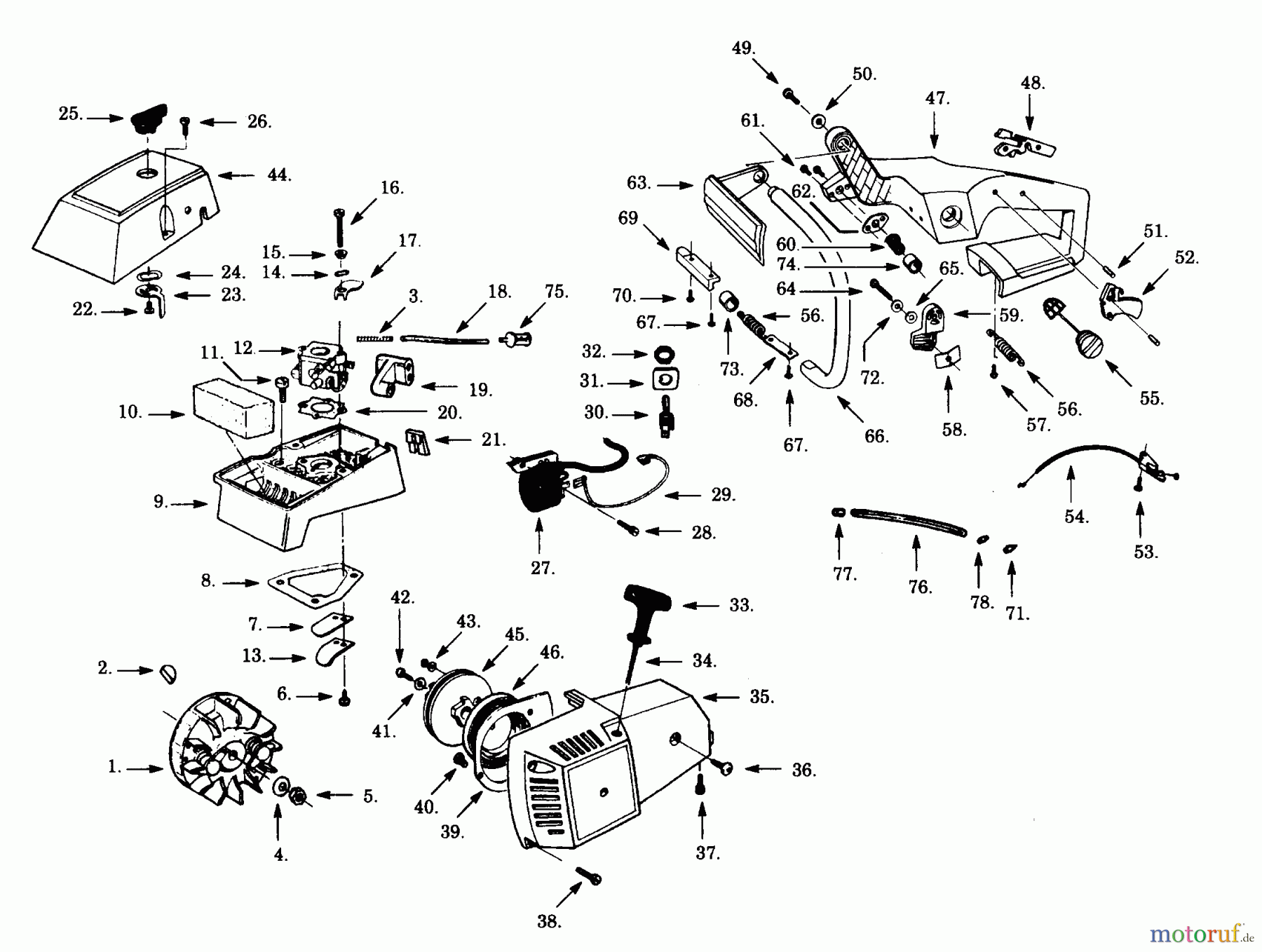 Poulan / Weed Eater Motorsägen PP236 - Poulan Pro Chainsaw EXTERNAL POWER UNIT