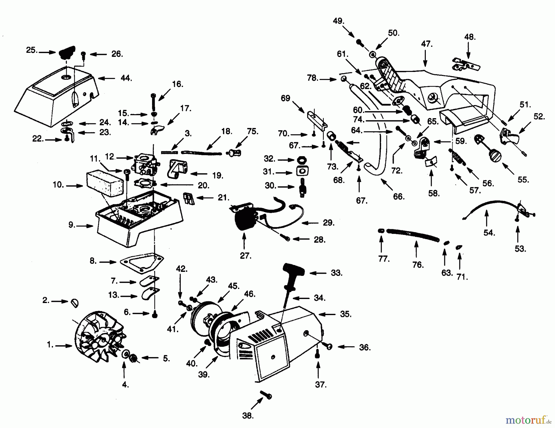 Poulan / Weed Eater Motorsägen PP236C - Poulan Pro Chainsaw STARTER & SHROUDS