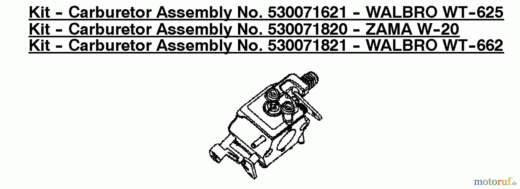 Poulan / Weed Eater Motorsägen PP260 (Type 4) - Poulan Pro Chainsaw Kit - Carburetor Assembly