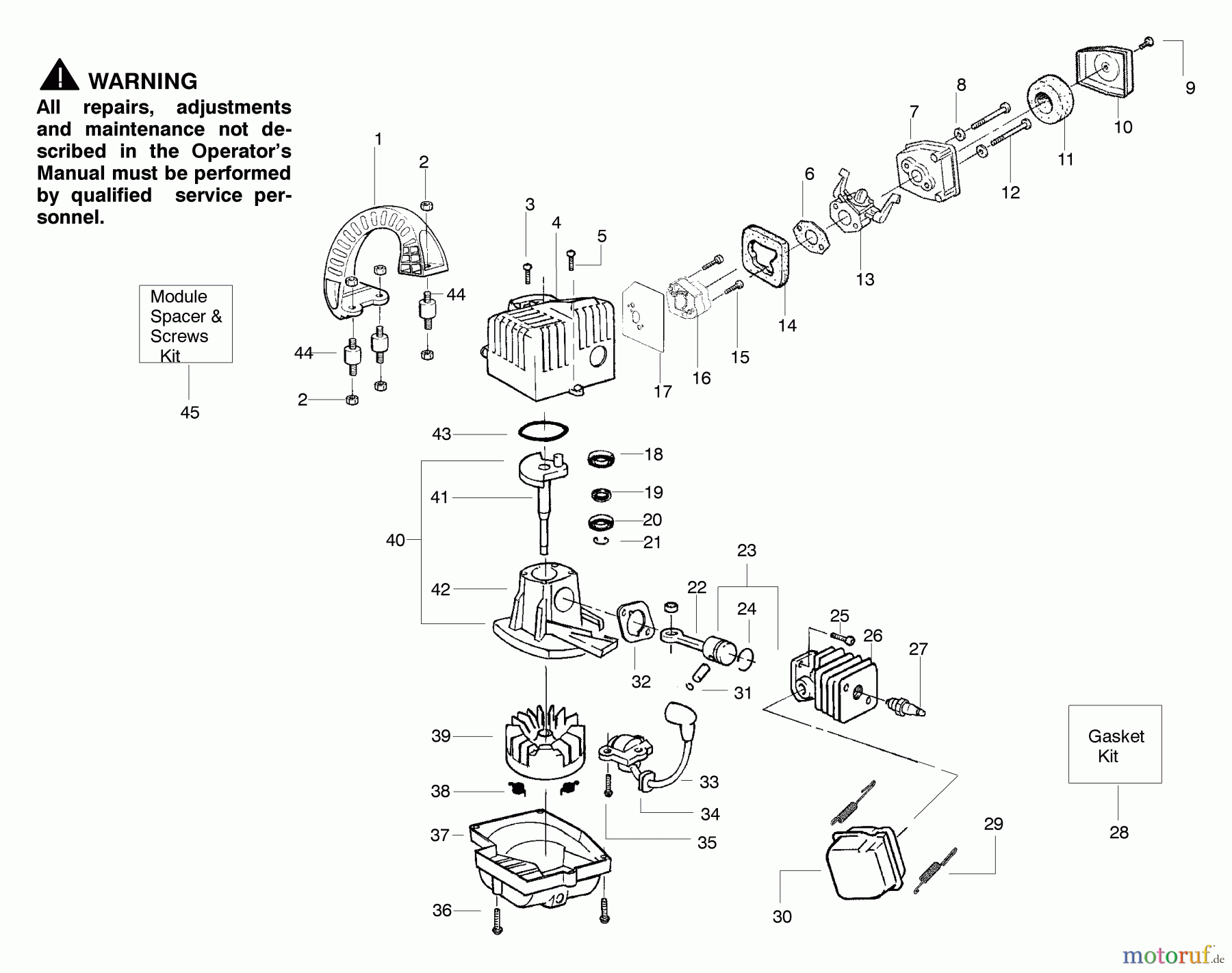 Poulan / Weed Eater Bläser / Sauger / Häcksler / Mulchgeräte FL1500 (Type 5) - Weed Eater Featherlite Blower Blower Assembly Type 4 & 5
