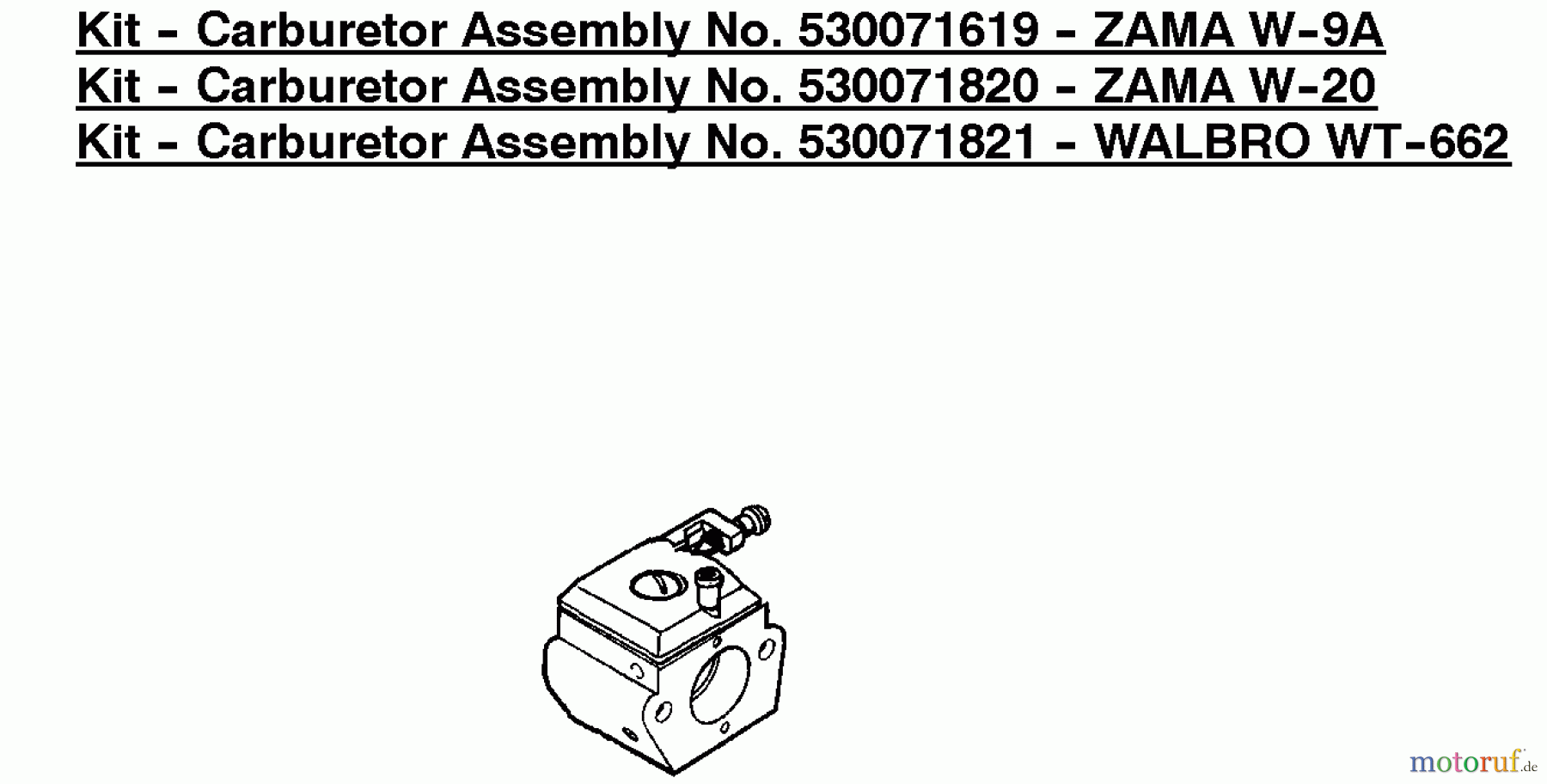 Poulan / Weed Eater Motorsägen PP260LE (Type 1) - Poulan Pro Chainsaw Carburetor Assembly #2
