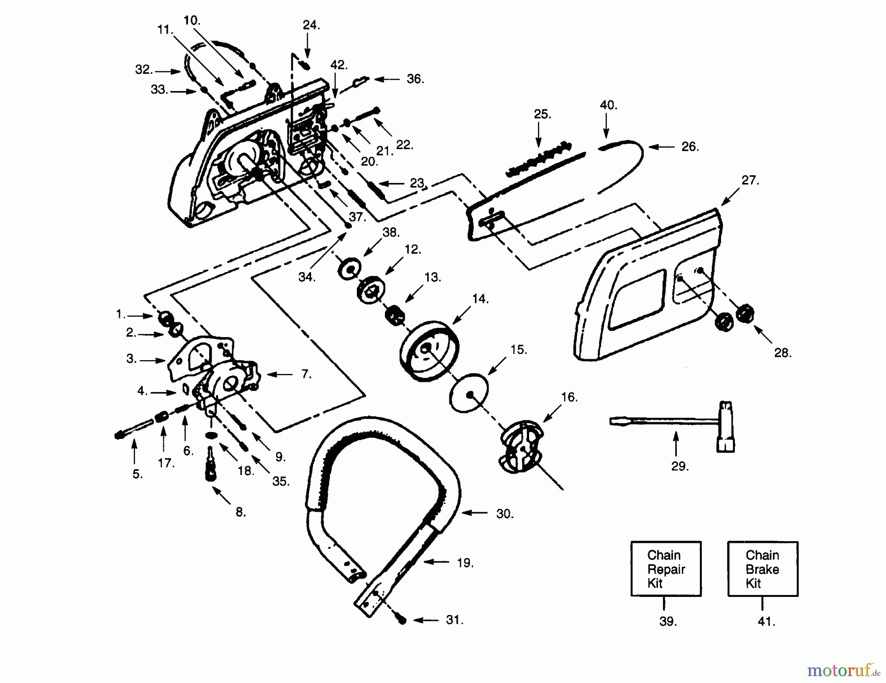 Poulan / Weed Eater Motorsägen PP305 - Poulan Pro Chainsaw HANDLE, CHAIN & BAR