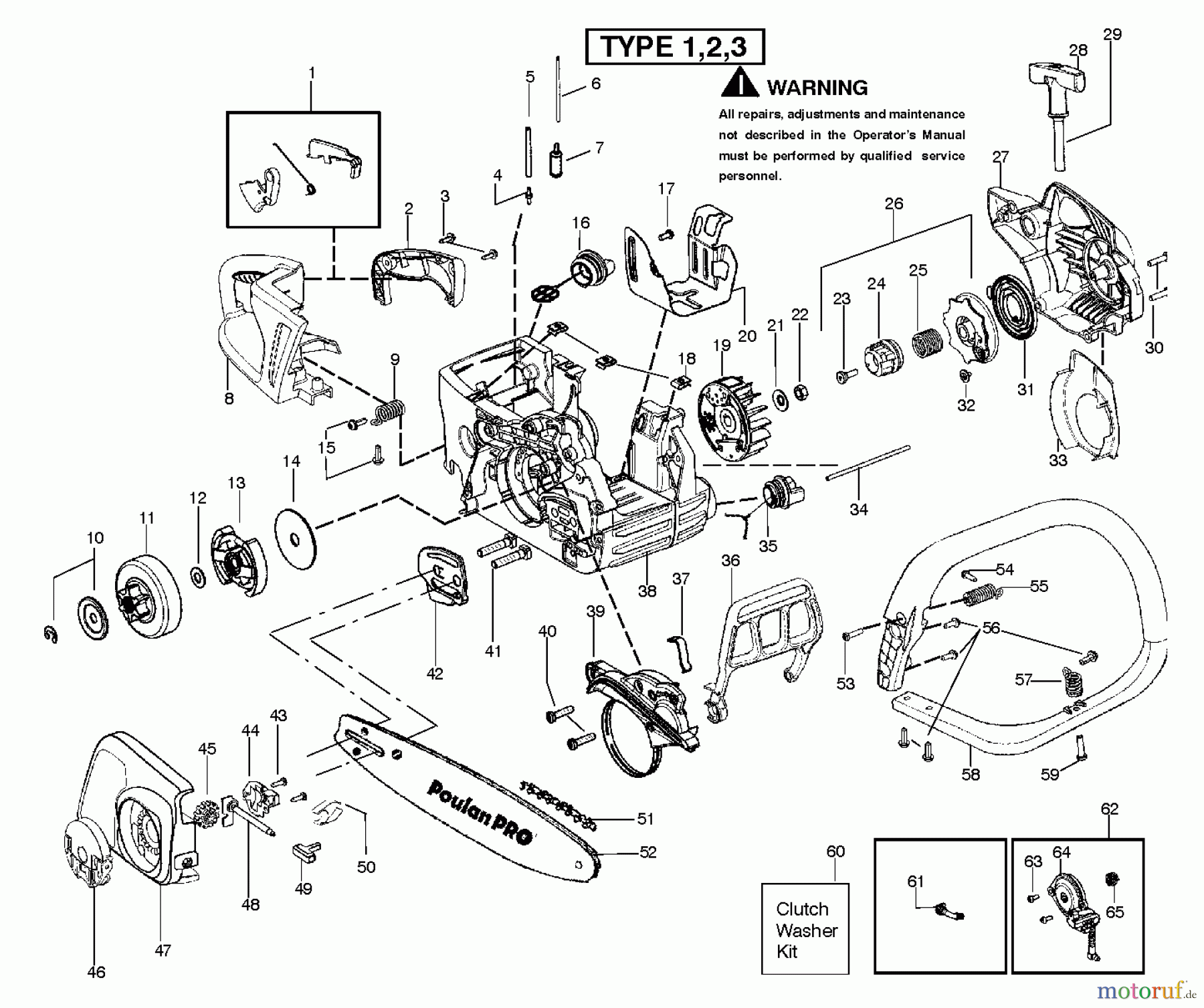 Poulan / Weed Eater Motorsägen PP3516AVX - Poulan Pro Chainsaw (2012-06) CHASSIS LOWER #2