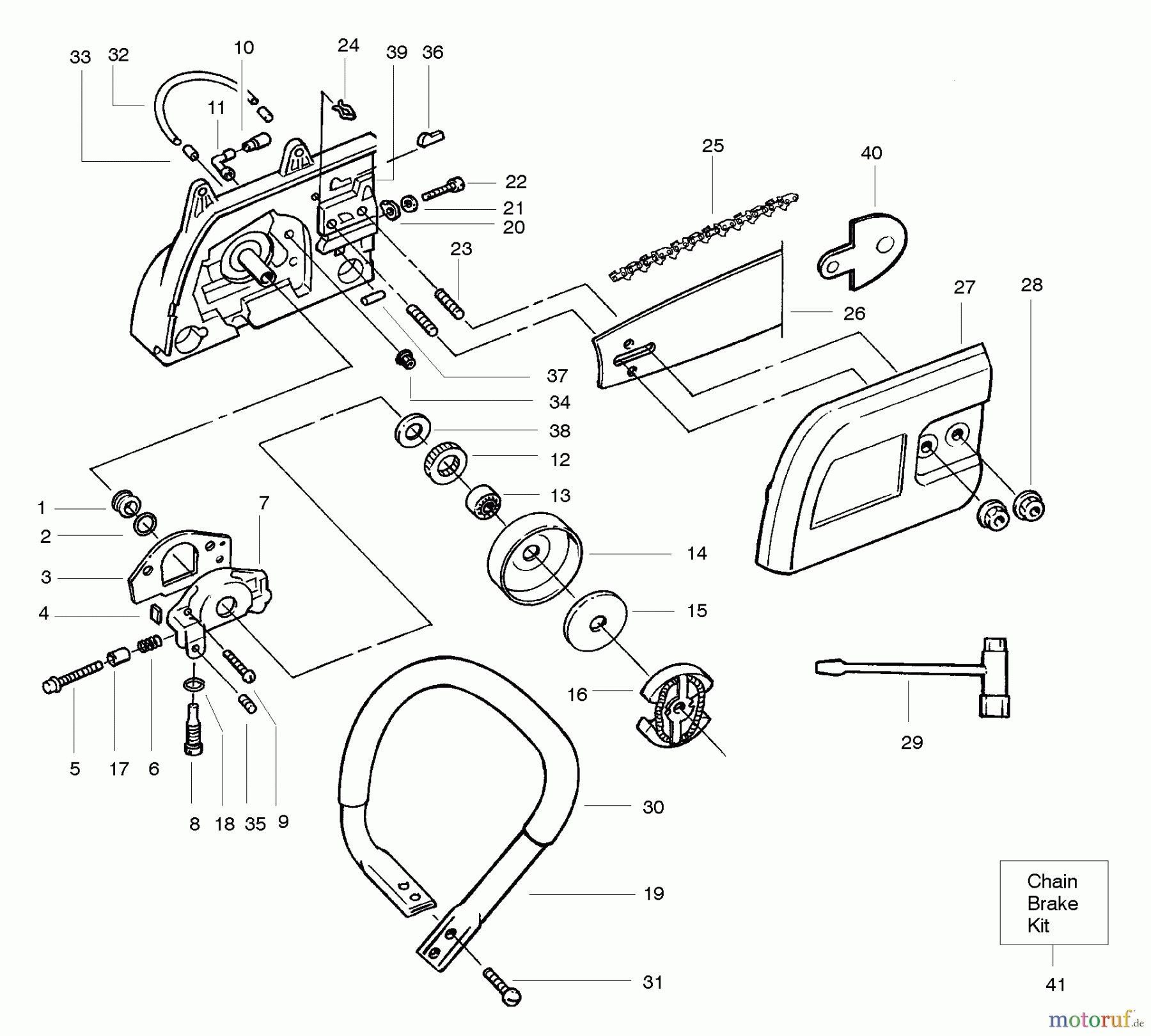 Poulan / Weed Eater Motorsägen PP336 - Poulan Pro Chainsaw Handle & Blade