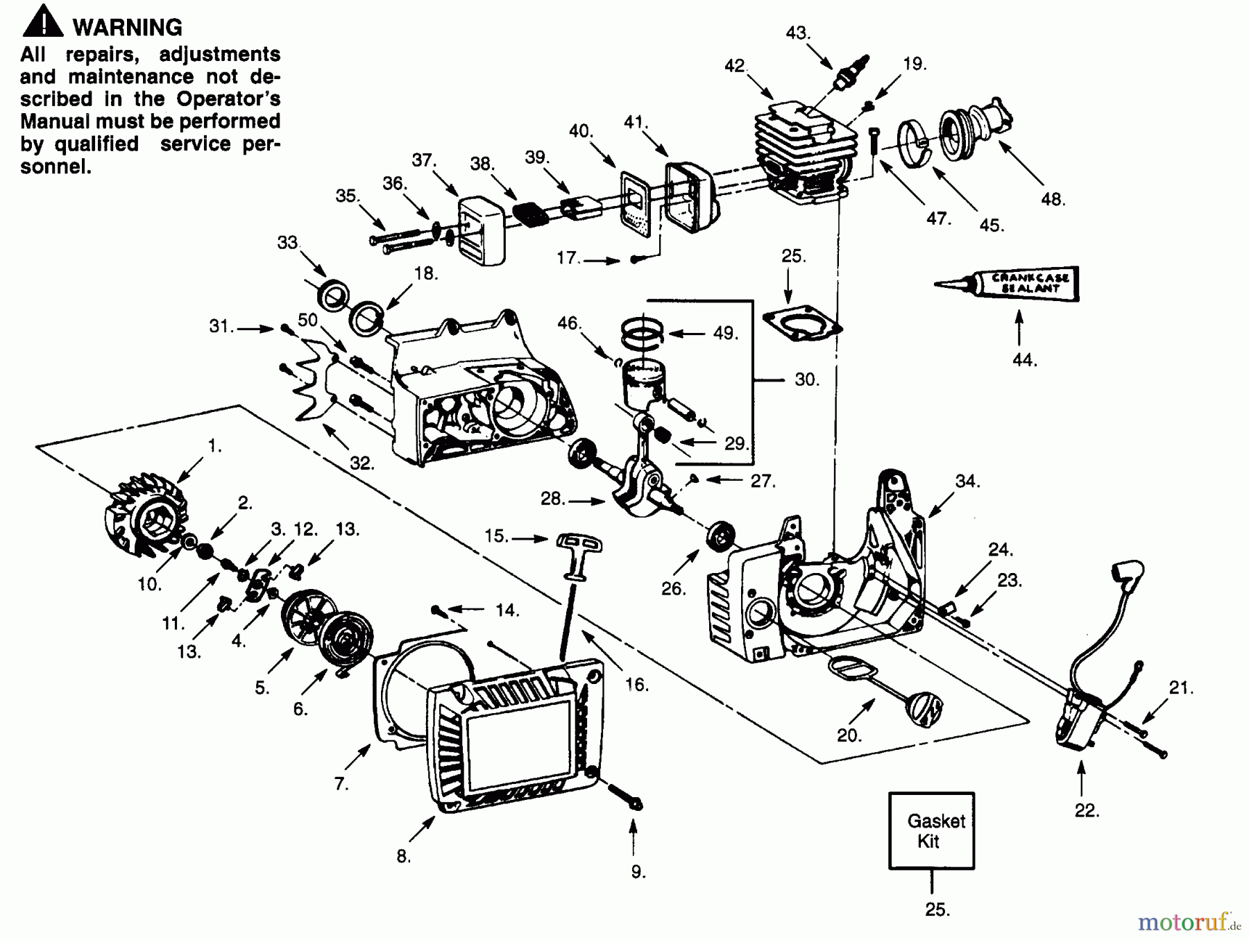 Poulan / Weed Eater Motorsägen PP336C - Poulan Pro Chainsaw INTERNAL POWER UNIT