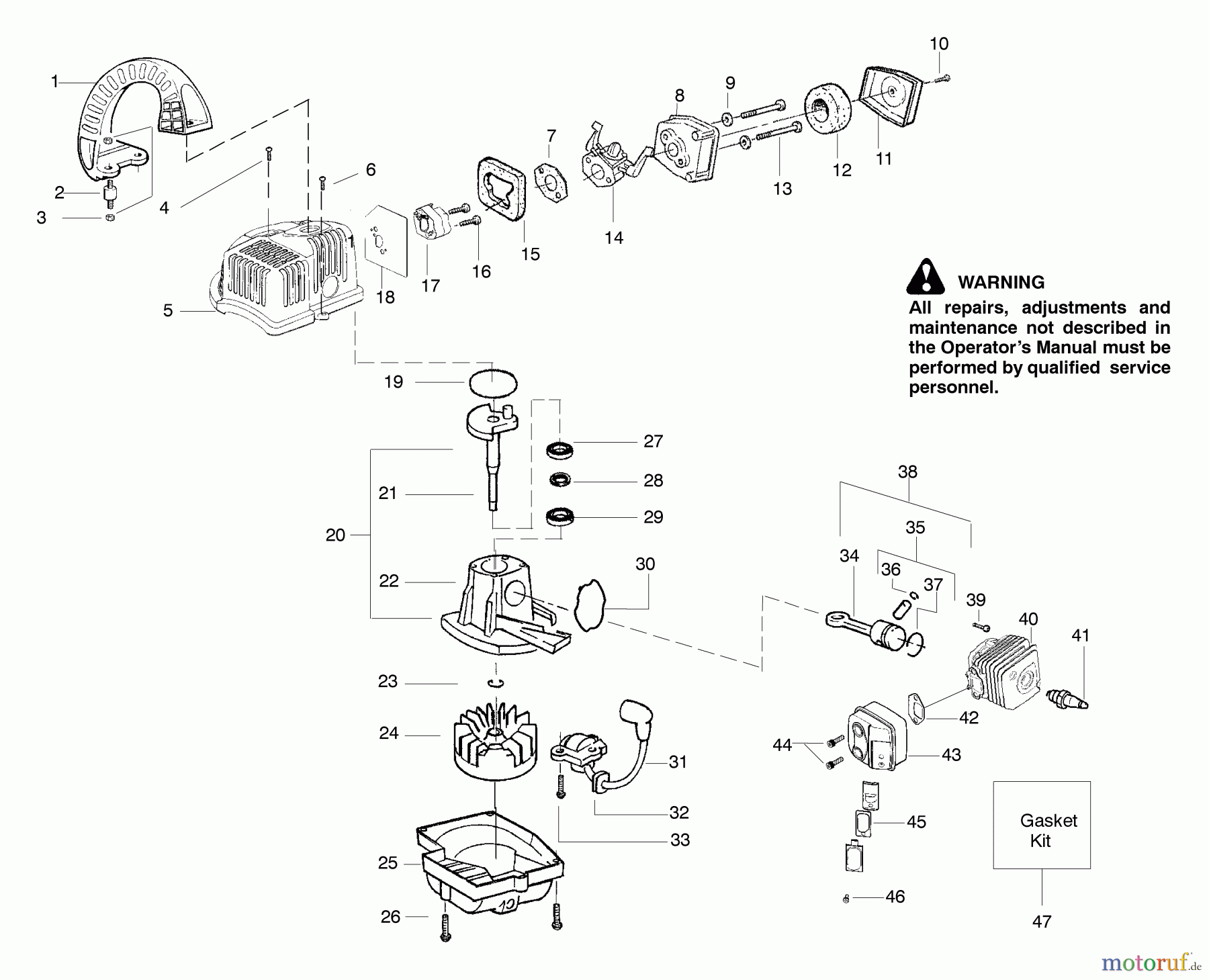 Poulan / Weed Eater Bläser / Sauger / Häcksler / Mulchgeräte FL1500 (Type 7) - Weed Eater Featherlite Blower Blower Assembly Type 7
