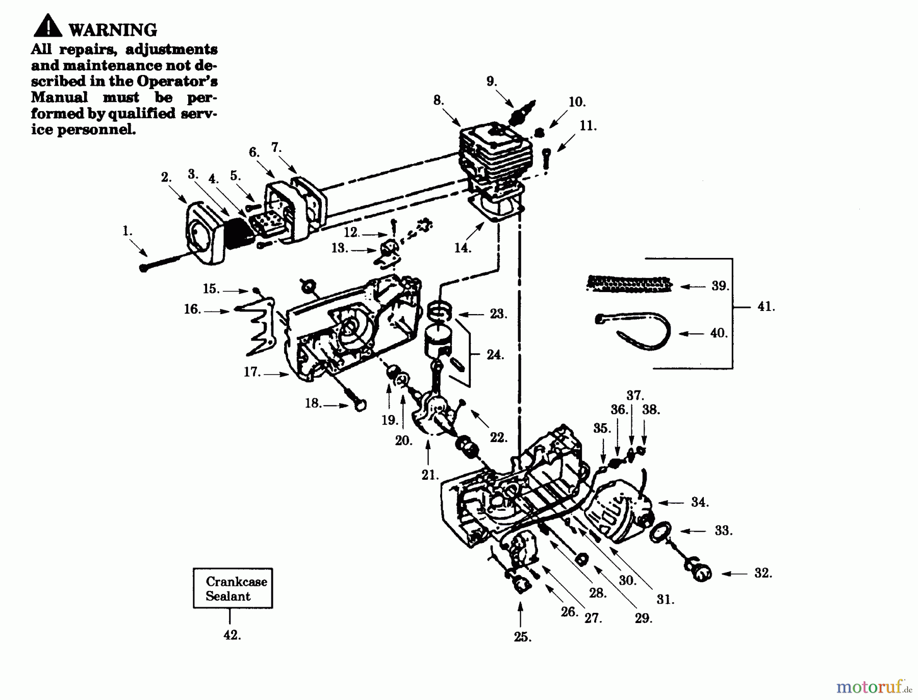 Poulan / Weed Eater Motorsägen PP385 - Poulan Pro Chainsaw INTERNAL POWER UNIT