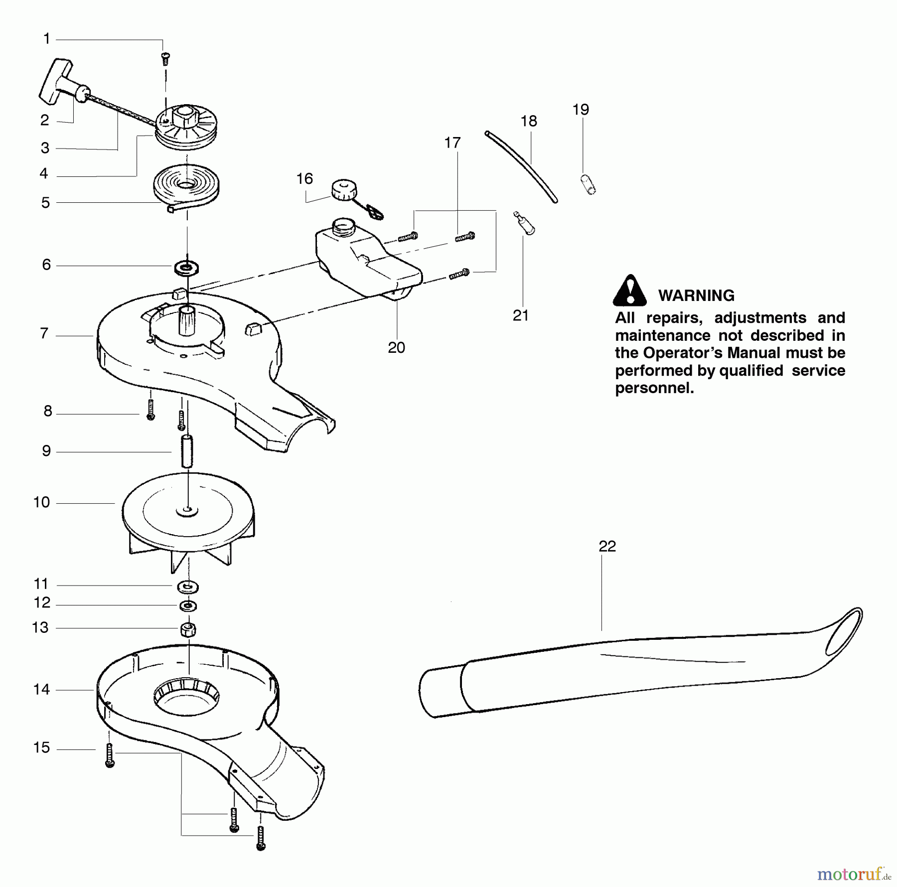 Poulan / Weed Eater Bläser / Sauger / Häcksler / Mulchgeräte FL1500 (Type 7) - Weed Eater Featherlite Blower Chassis Assembly Type 7