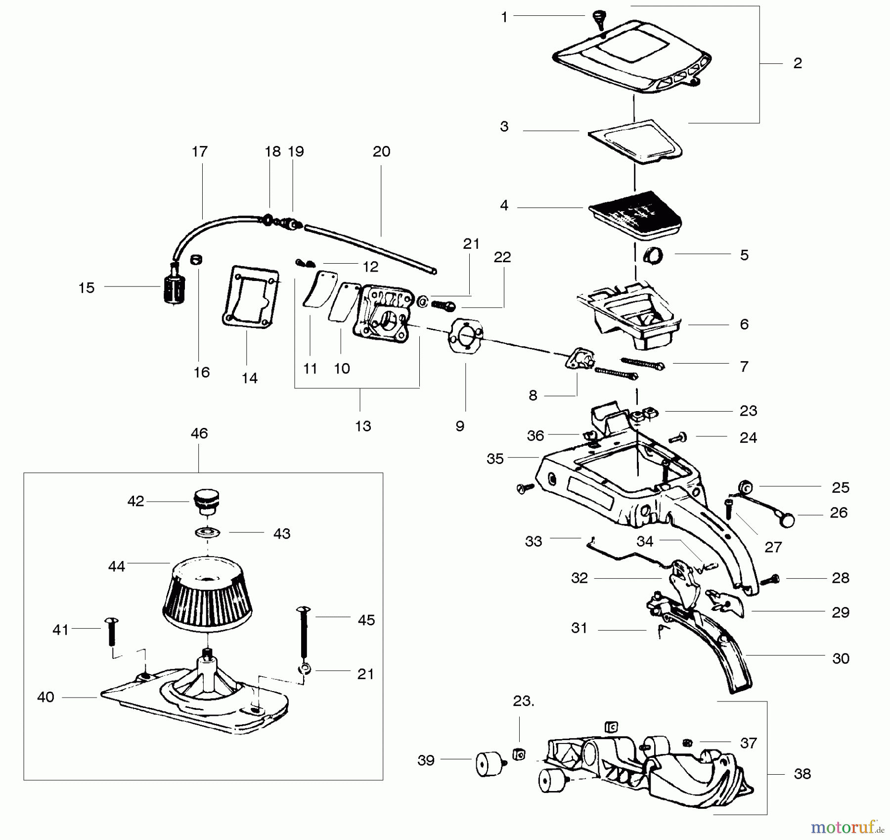 Poulan / Weed Eater Motorsägen PP455 - Poulan Pro Chainsaw Handle and Controls