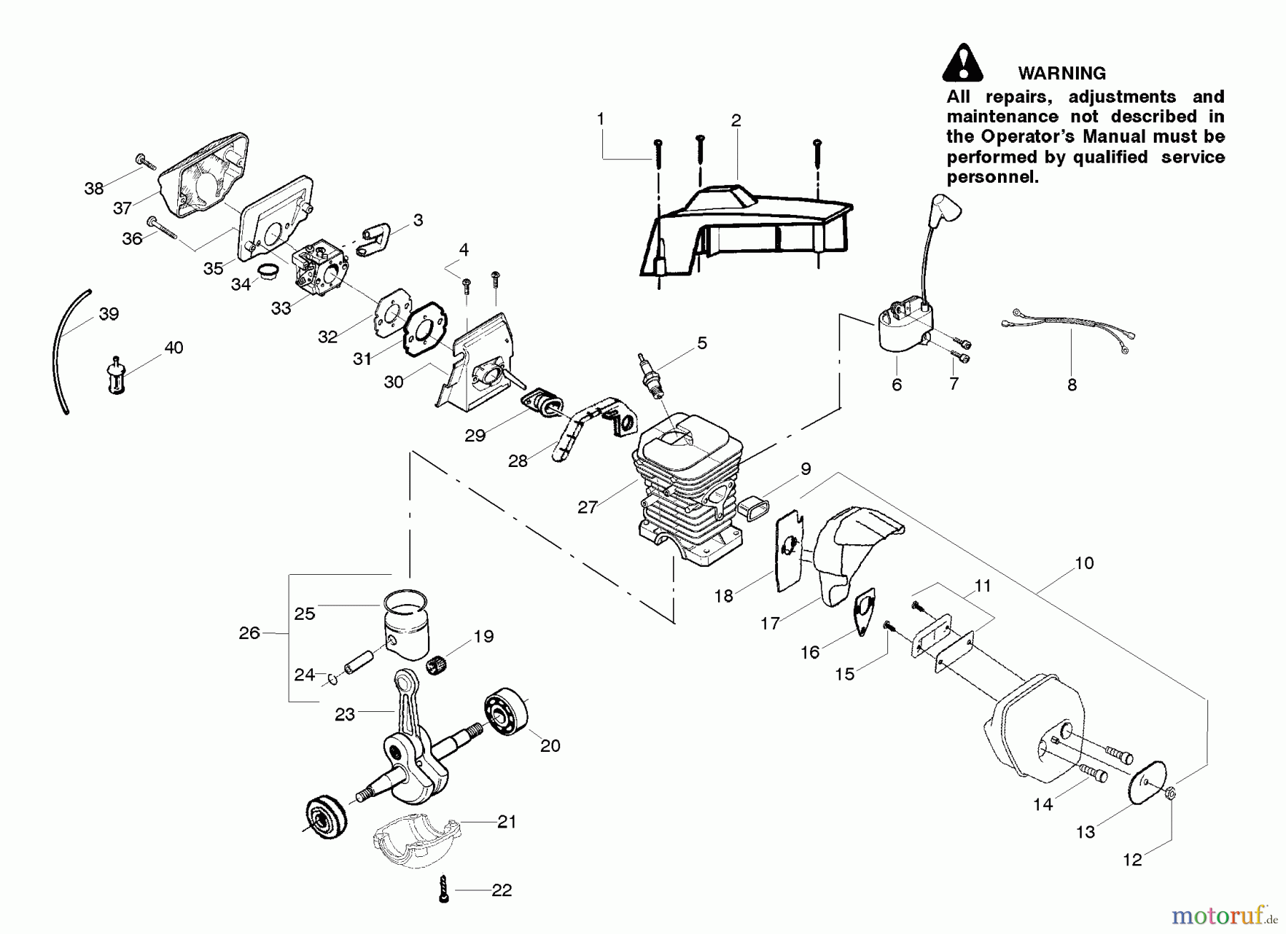 Poulan / Weed Eater Motorsägen PP4620AVX - Poulan Pro Chainsaw Engine Assembly