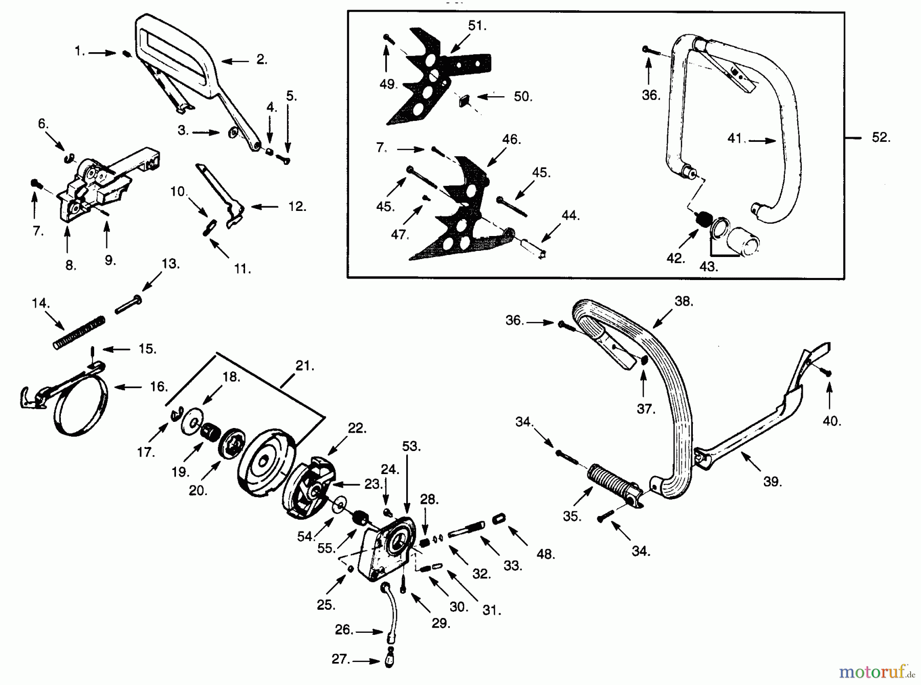 Poulan / Weed Eater Motorsägen PP415 - Poulan Pro Chainsaw HANDLEBAR