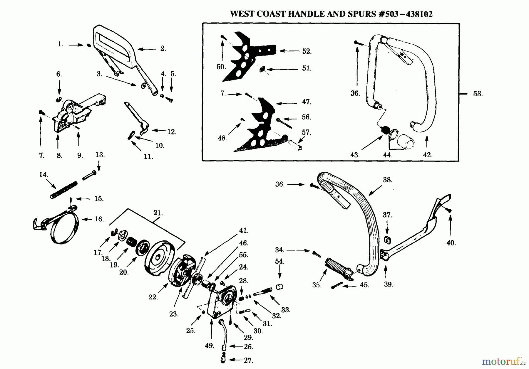 Poulan / Weed Eater Motorsägen PP425 - Poulan Pro Chainsaw HANDLE ASSEMBLY