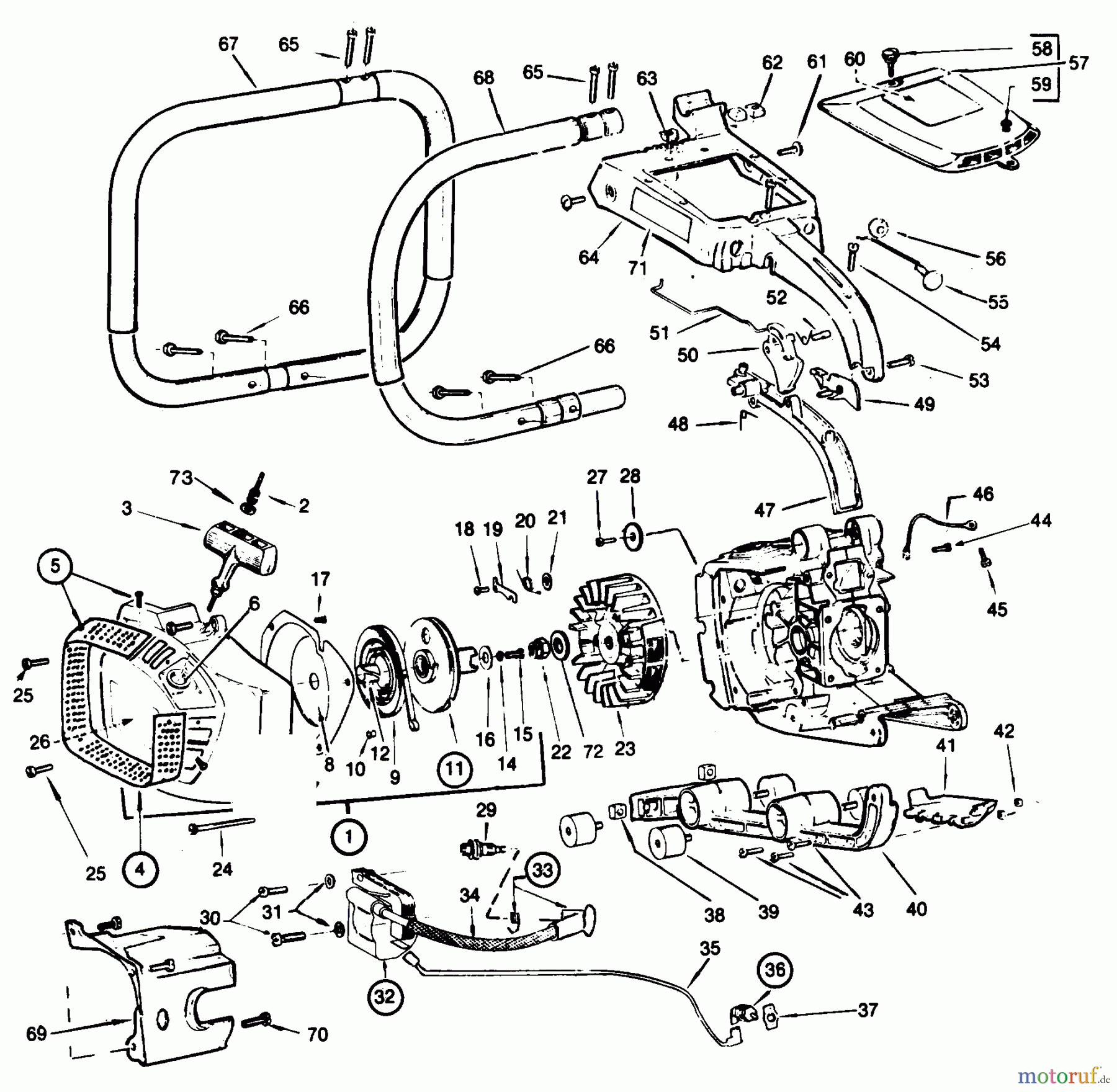 Poulan / Weed Eater Motorsägen PP525 - Poulan Pro Chainsaw STARTER & SHROUD