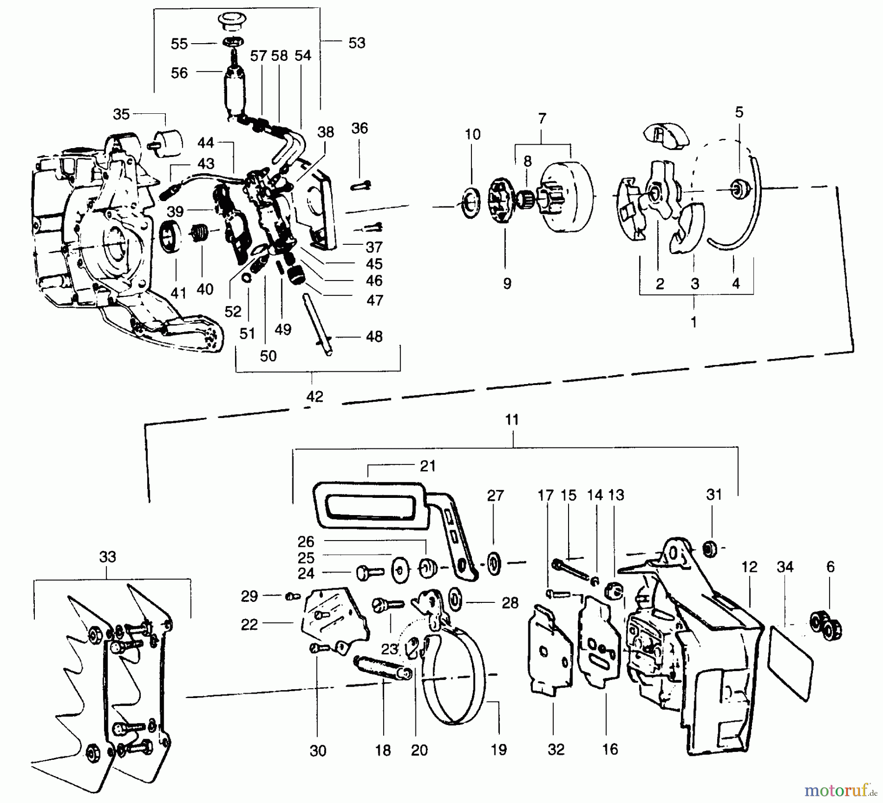 Poulan / Weed Eater Motorsägen PP655BP - Poulan Pro Chainsaw CLUTCH, OIL PUMP & SPURS