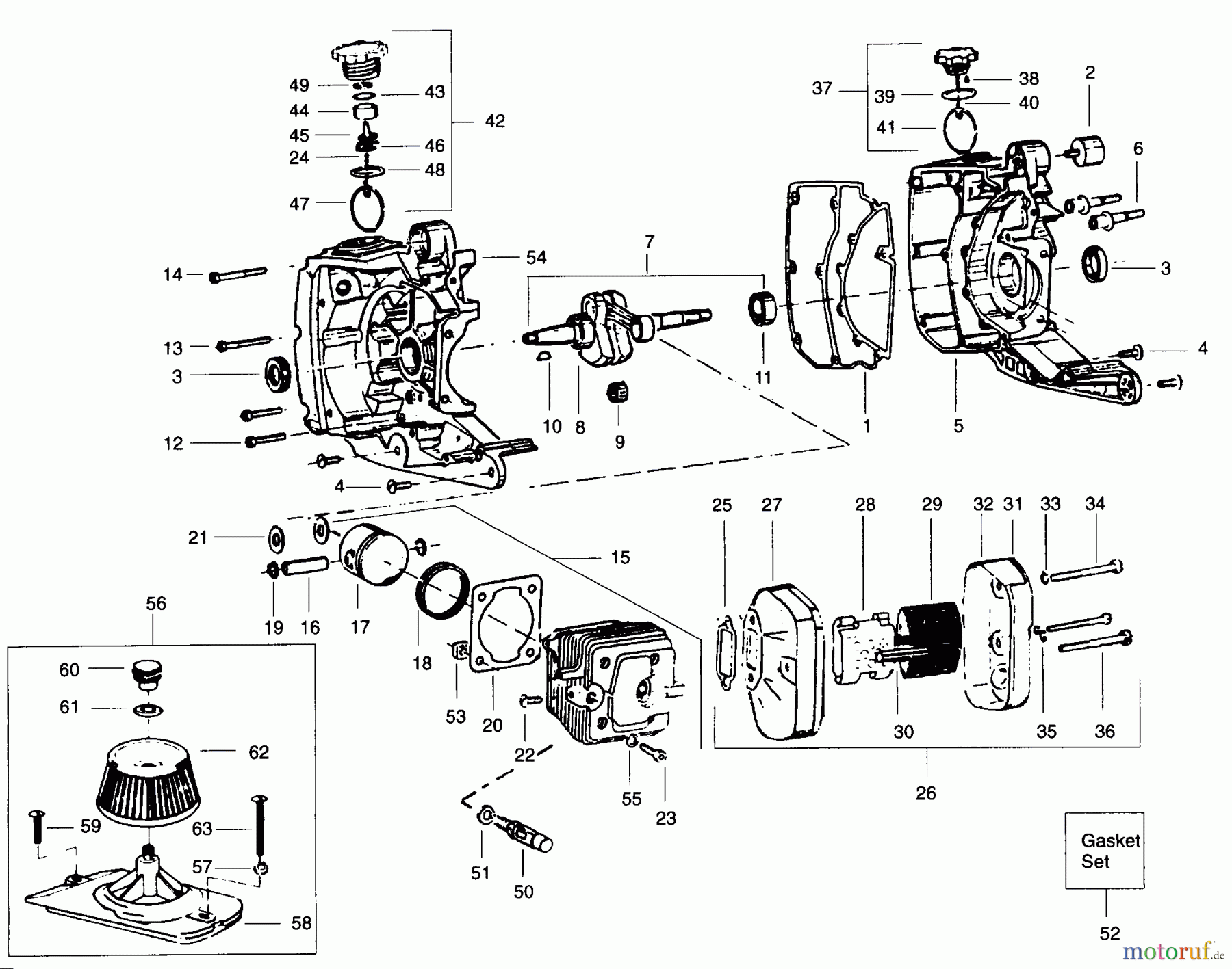Poulan / Weed Eater Motorsägen PP655 - Poulan Pro Chainsaw INTERNAL POWER UNIT