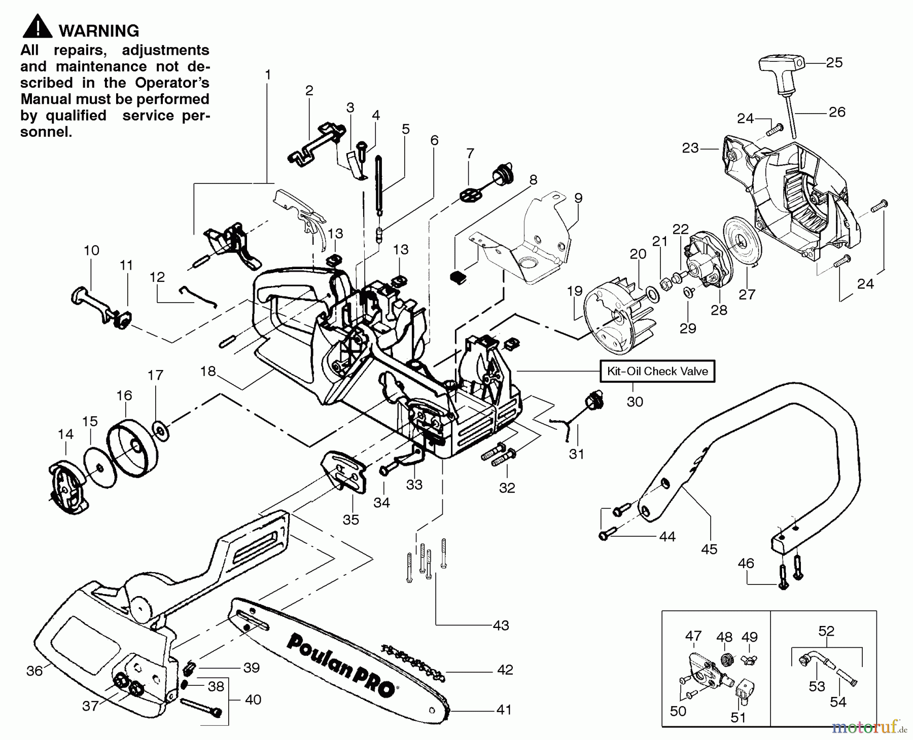 Poulan / Weed Eater Motorsägen PPB1634LE - Poulan Pro Chainsaw Chassis & Handle Assembly
