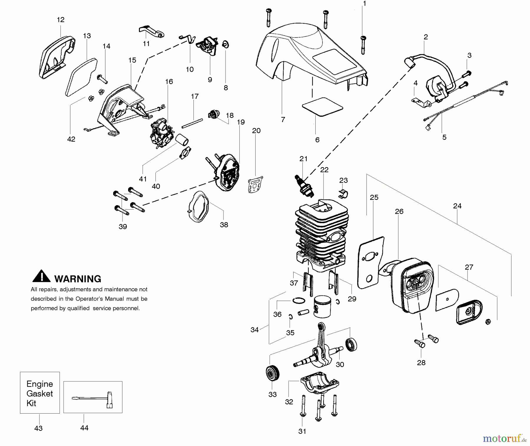  Poulan / Weed Eater Motorsägen SM4518AVX - Poulan Pro Chainsaw Engine