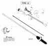 Poulan / Weed Eater PP446E (Type 1) - Poulan Pro Pole Pruner Ersatzteile Handle & Shaft Assembly Type 1, 2