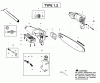 Poulan / Weed Eater PP446E (Type 1) - Poulan Pro Pole Pruner Ersatzteile Oil Tank & Bar Clamp Type 1, 2