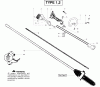 Poulan / Weed Eater PP446ET (Type 1) - Poulan Pro Pole Pruner Ersatzteile Shaft & Handle Type 1,2