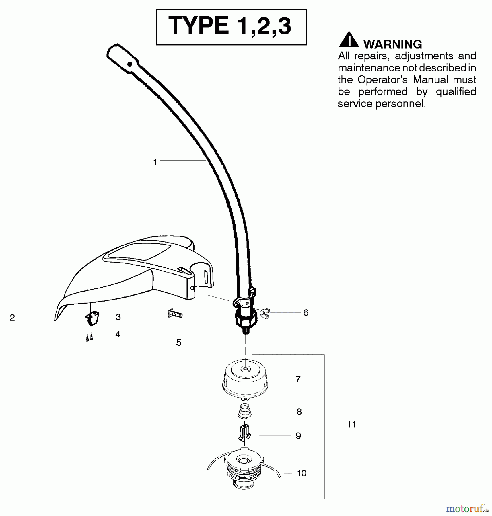 Poulan / Weed Eater Hochentaster PP446ET (Type 1) - Poulan Pro Pole Pruner Trimmer Head