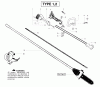 Poulan / Weed Eater SM446E (Type 1) - Poulan Pro Pole Pruner Ersatzteile Handle & Shaft Assembly Type 1,2