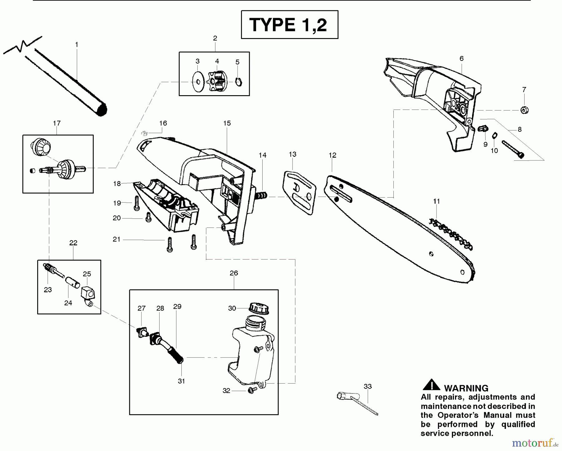 Poulan / Weed Eater Hochentaster SM446E (Type 2) - Poulan Pro Pole Pruner Oil Tank & Bar Clamp Assembly Type 1,2