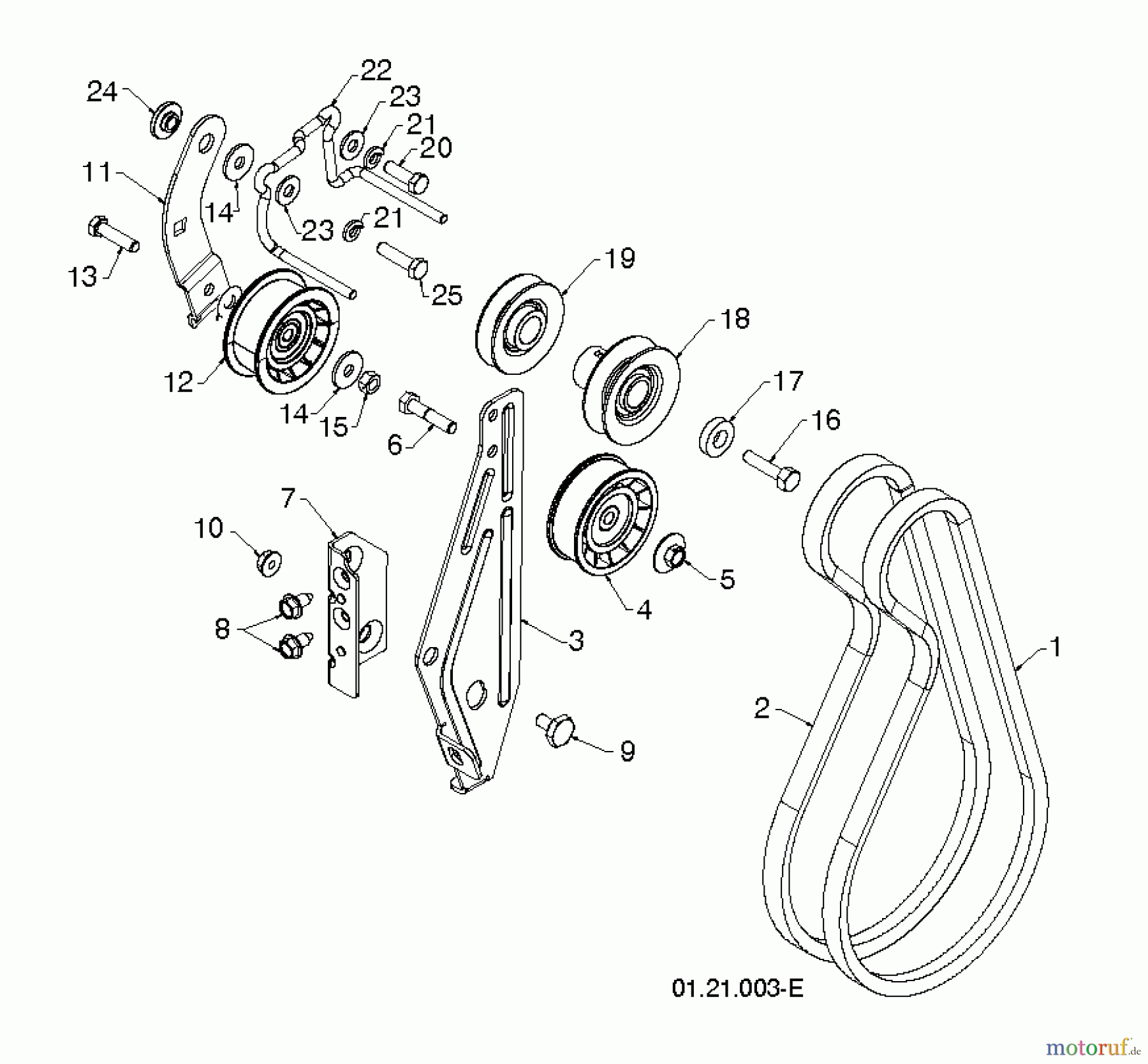 Poulan / Weed Eater Schneefräsen 961980056 (96198005602) - Poulan Pro Snow Thrower (2013-06) CHASSIS ENGINE PULLEYS #4