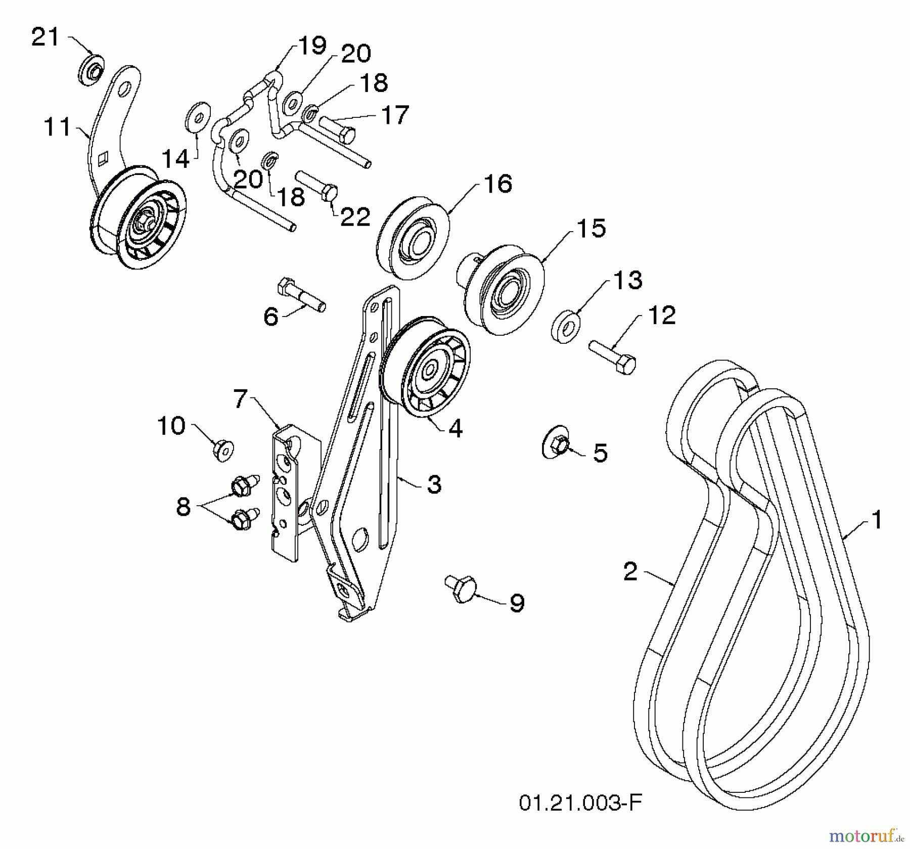 Poulan / Weed Eater Schneefräsen 961980056 (96198005603) - Poulan Pro Snow Thrower (2013-07) CHASSIS ENGINE PULLEYS #2
