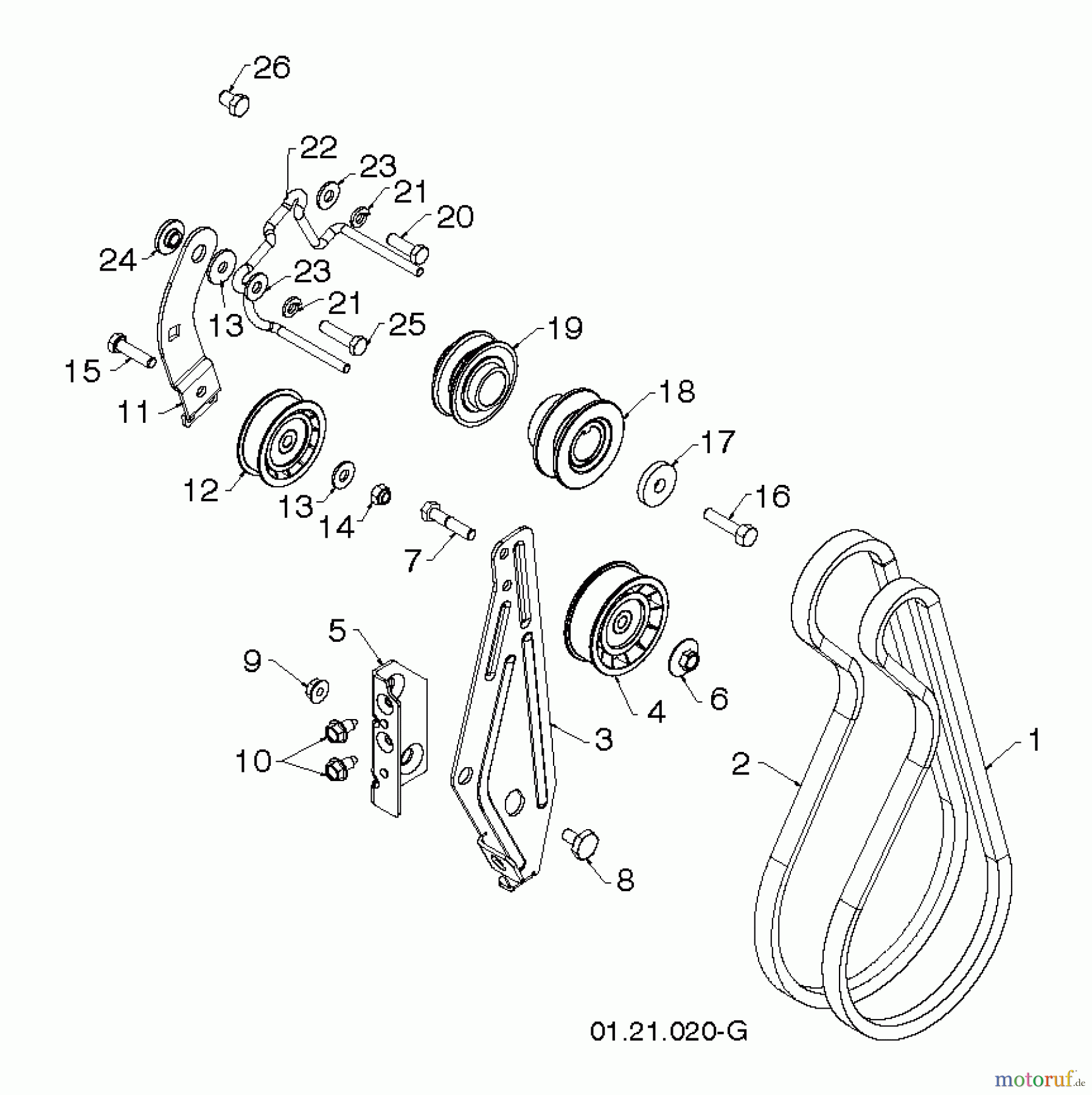 Poulan / Weed Eater Schneefräsen P14530ES (96198004502) - Poulan Pro Snow Thrower (2013-06) CHASSIS /ENGINE /PULLEY #1