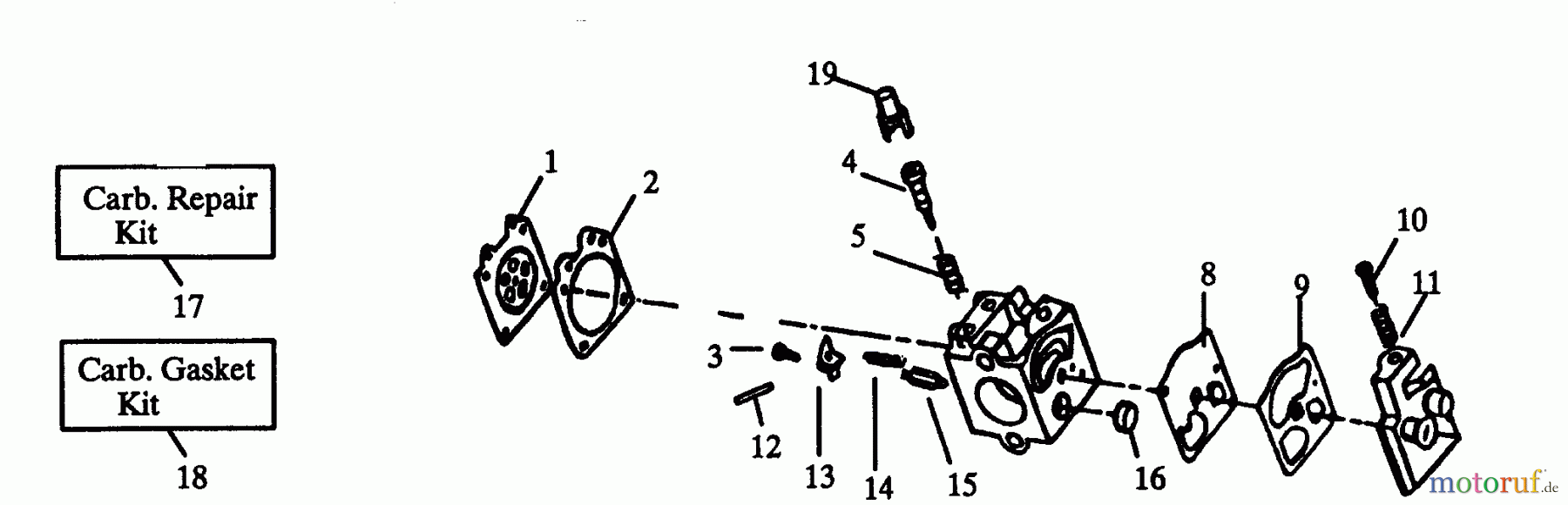 Poulan / Weed Eater Bläser / Sauger / Häcksler / Mulchgeräte GB151 - Paramount Blower CARBURETORS WT-141 FOT TYPE 1, WT-141A FOR TYPE 2