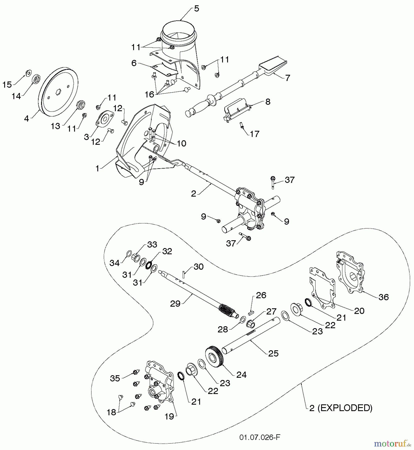 Poulan / Weed Eater Schneefräsen PR14527ES (96198004704) - Poulan Pro Snow Thrower (2012-08) AUGER HOUSING IMPELLER #5