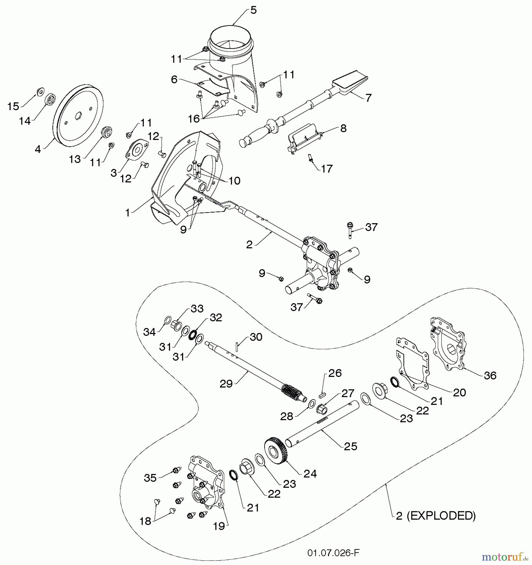 Poulan / Weed Eater Schneefräsen PR18530ES (96198004904) - Poulan Pro Snow Thrower (2012-08) AUGER HOUSING IMPELLER #1