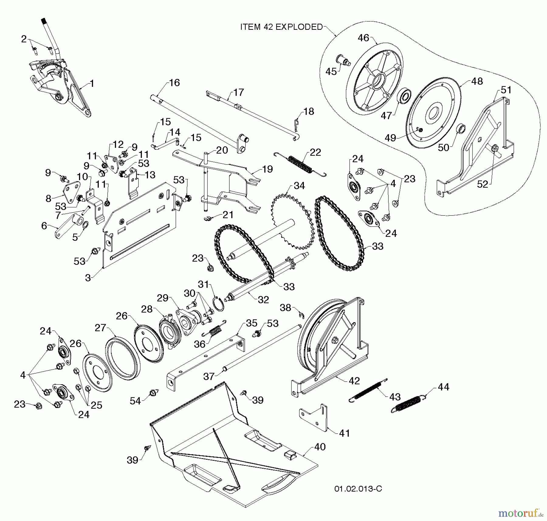 Poulan / Weed Eater Schneefräsen PR18530ES (96198004904) - Poulan Pro Snow Thrower (2012-08) DRIVE #2