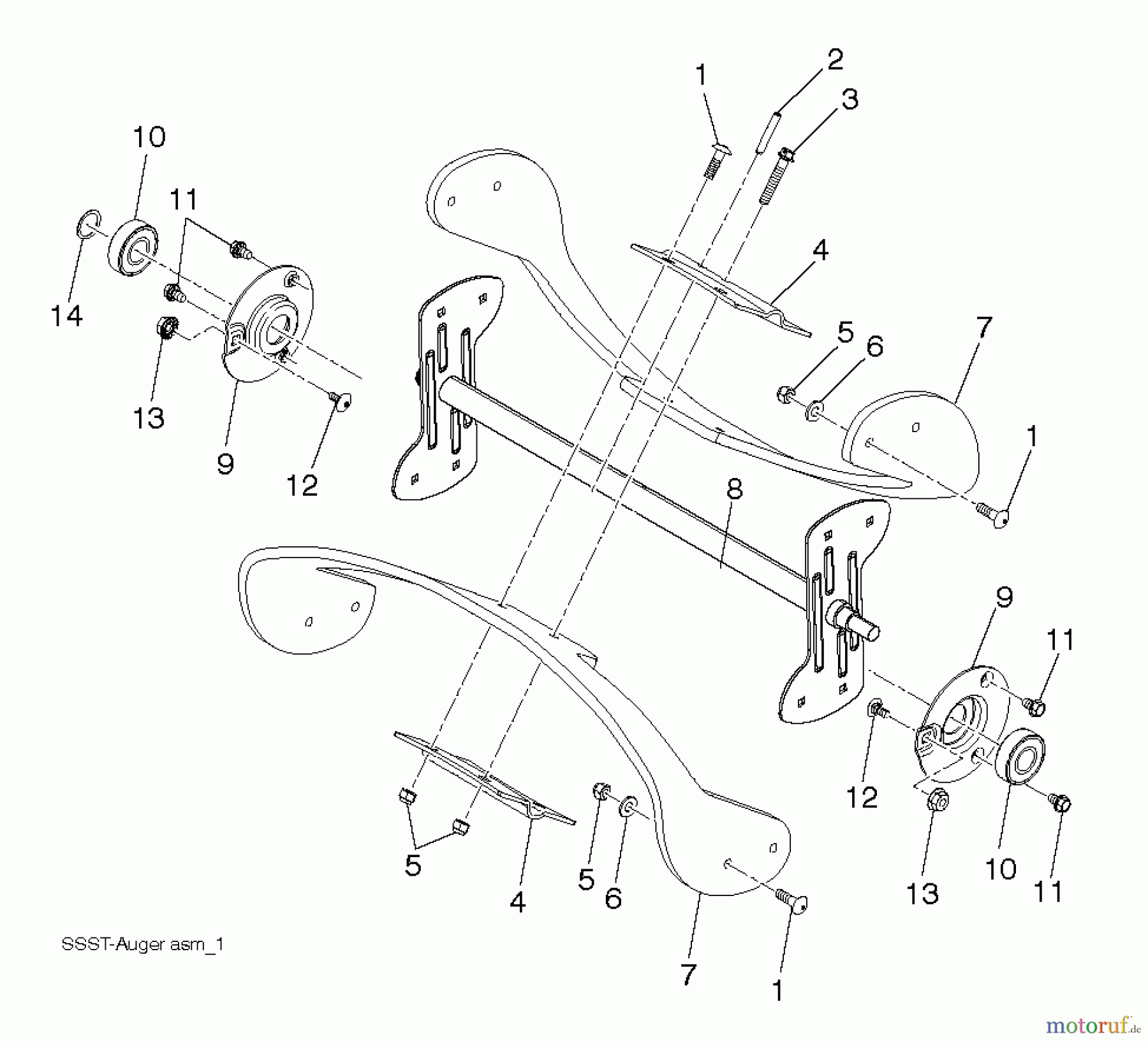 Poulan / Weed Eater Schneefräsen PR621 (96182000301) - Poulan Pro Snow Thrower (2011-06) AUGER