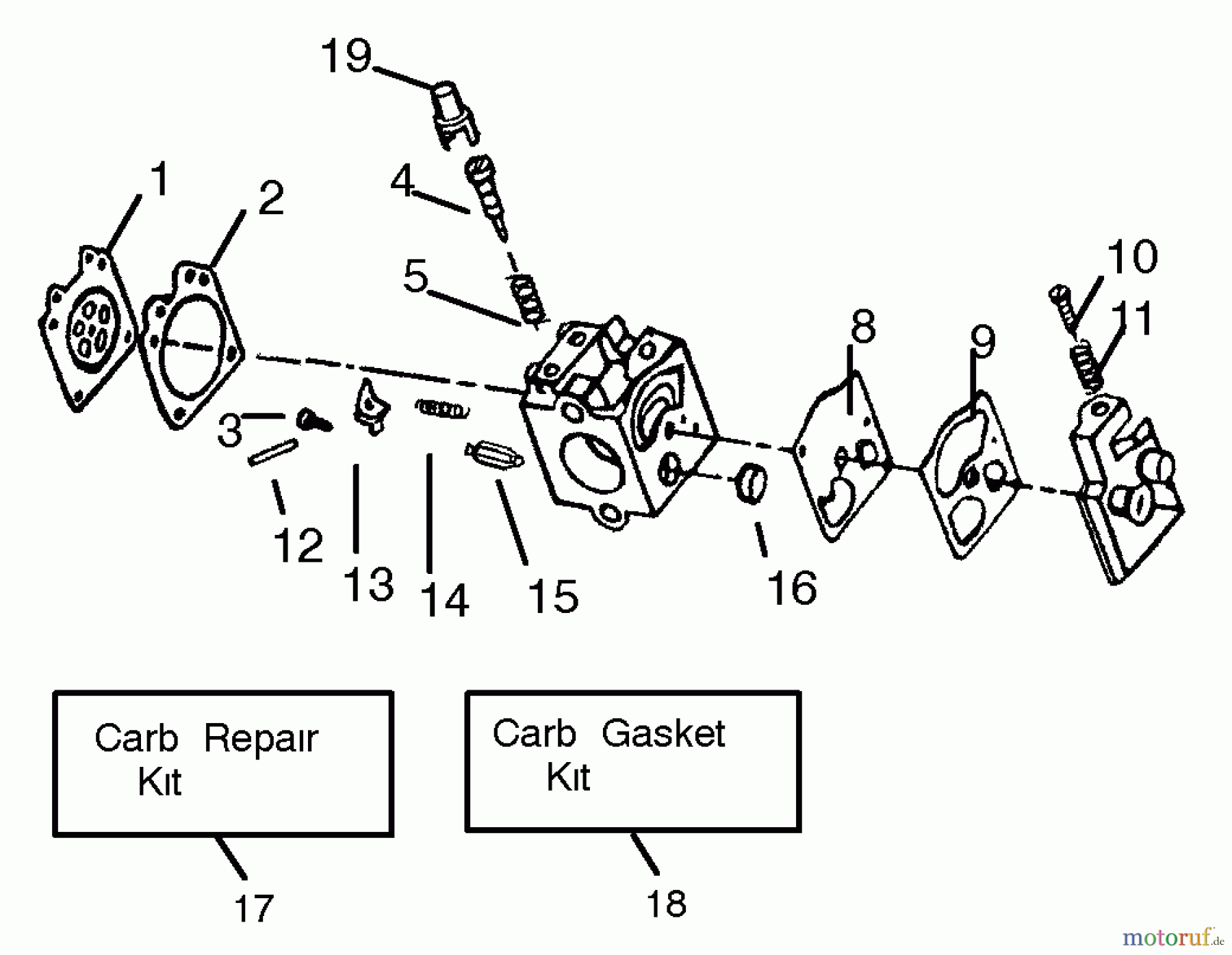 Poulan / Weed Eater Bläser / Sauger / Häcksler / Mulchgeräte GBI30V - Weed Eater Blower Carburetor Assembly - WT-141